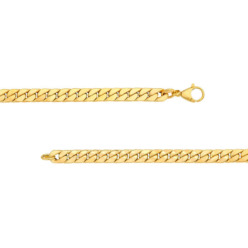 Birmingham Jewelry - 14K Yellow Gold Polished Flat Curb Chain - Birmingham Jewelry