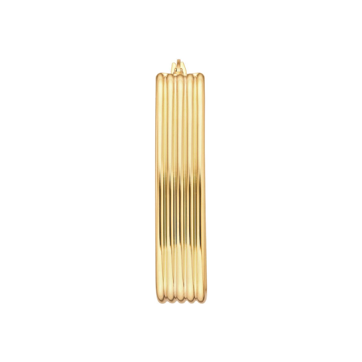 Birmingham Jewelry - 14K Yellow Gold Polished Line 8.00mm Wide Long Oval Hoop Earrings - Birmingham Jewelry