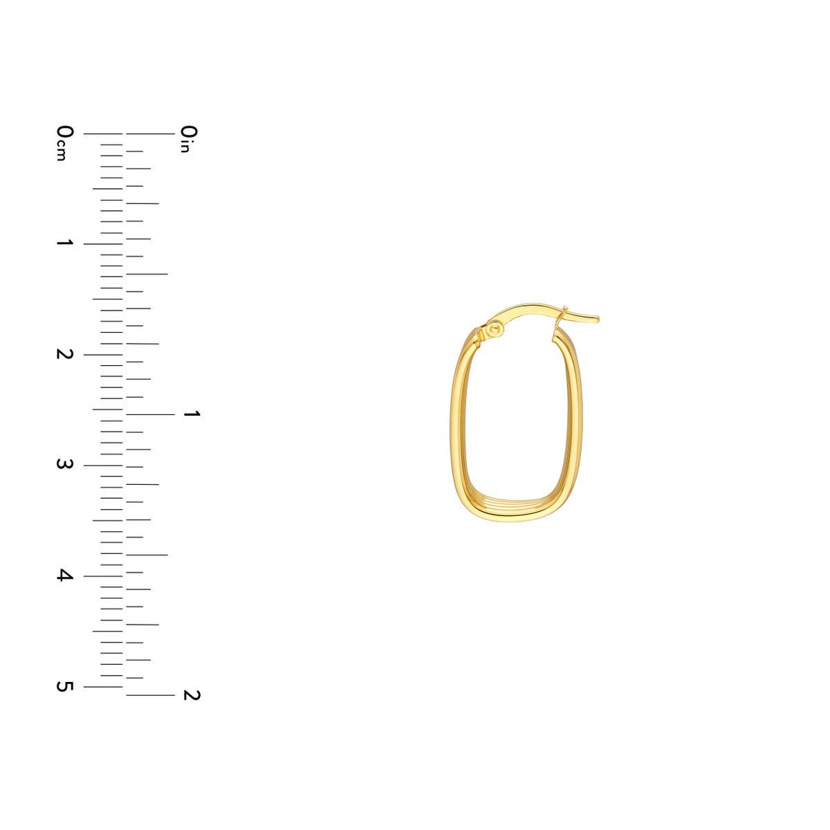 Birmingham Jewelry - 14K Yellow Gold Polished Line 8.00mm Wide Oval Hoop Earring - Birmingham Jewelry
