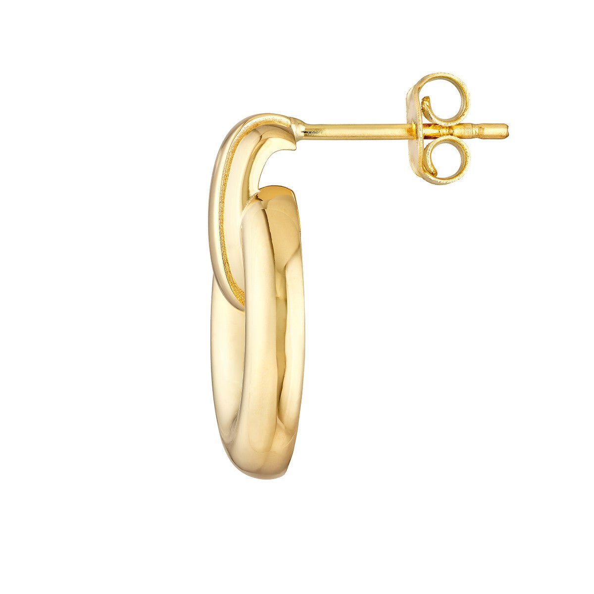 Birmingham Jewelry - 14K Yellow Gold Polished Oval Door Knocker Dangle Earrings - Birmingham Jewelry