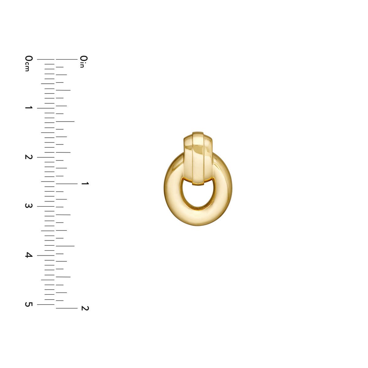 Birmingham Jewelry - 14K Yellow Gold Polished Oval Door Knocker Dangle Earrings - Birmingham Jewelry