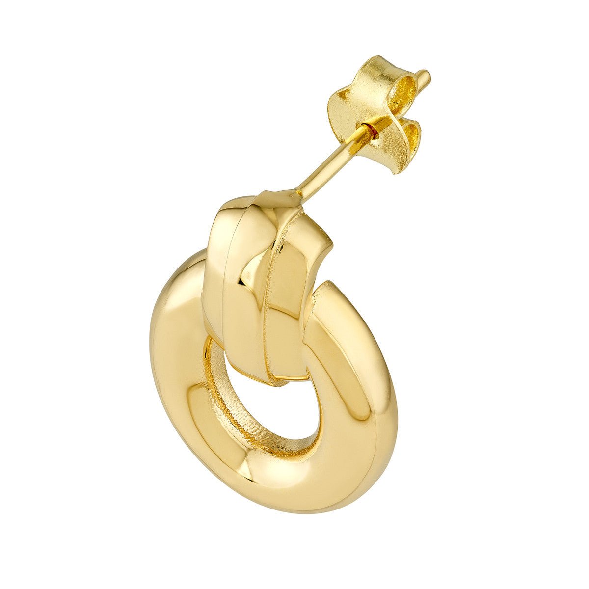 Birmingham Jewelry - 14K Yellow Gold Polished Oval Door Knocker Dangle Earrings - Birmingham Jewelry