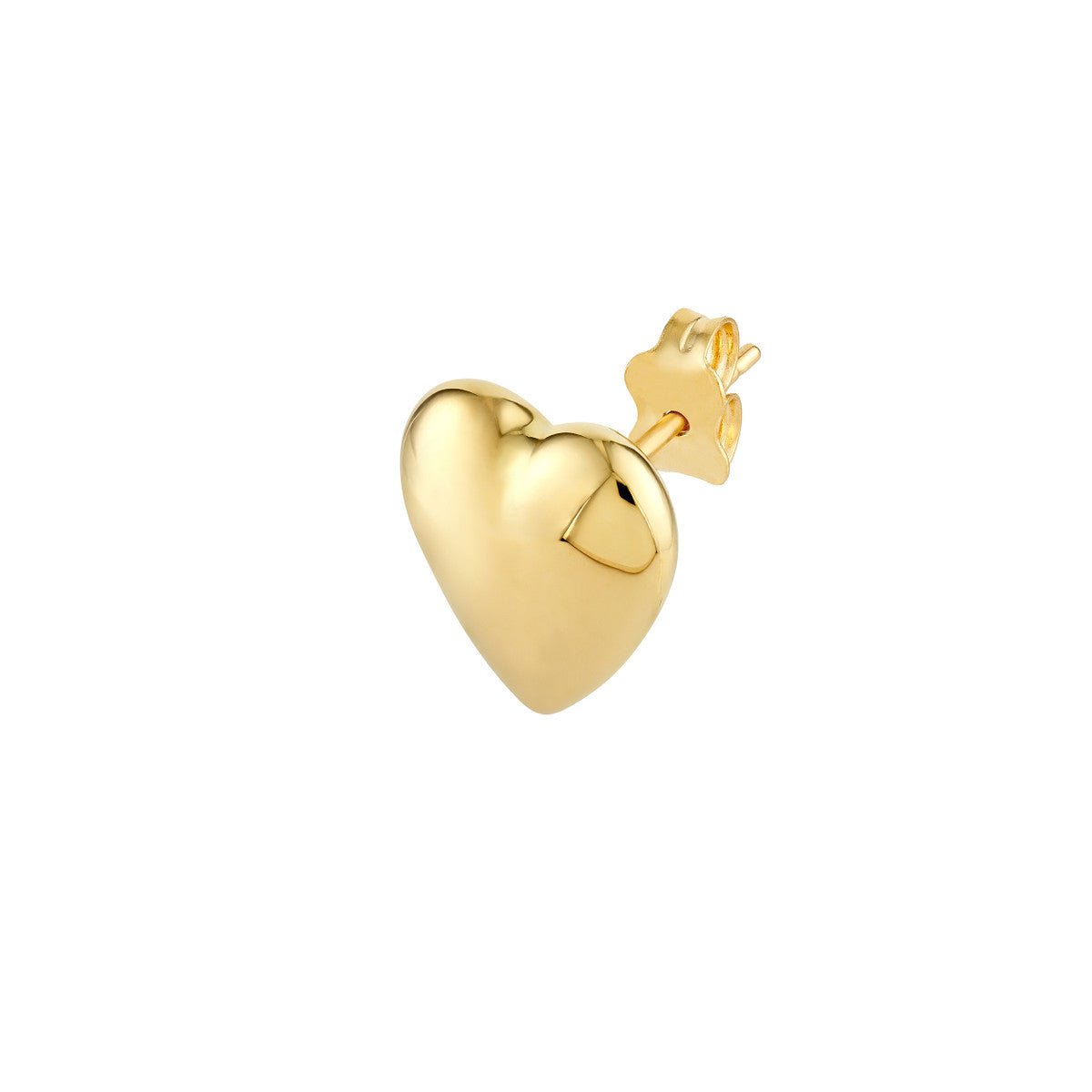 14K Yellow Gold Polished Puff Heart Earrings Birmingham Jewelry Earrings Birmingham Jewelry 