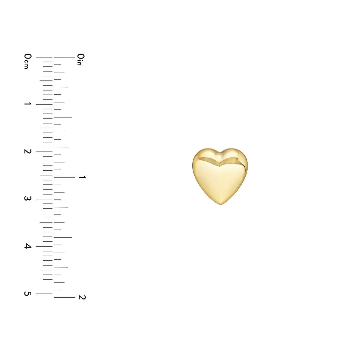 14K Yellow Gold Polished Puff Heart Earrings Birmingham Jewelry Earrings Birmingham Jewelry 