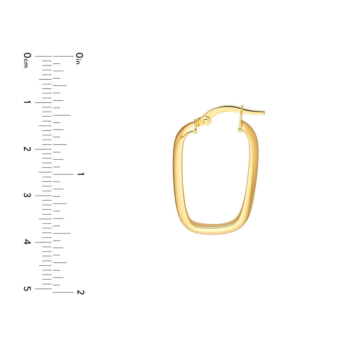Birmingham Jewelry - 14K Yellow Gold Polished Rectangle Hoop Earrings - Birmingham Jewelry