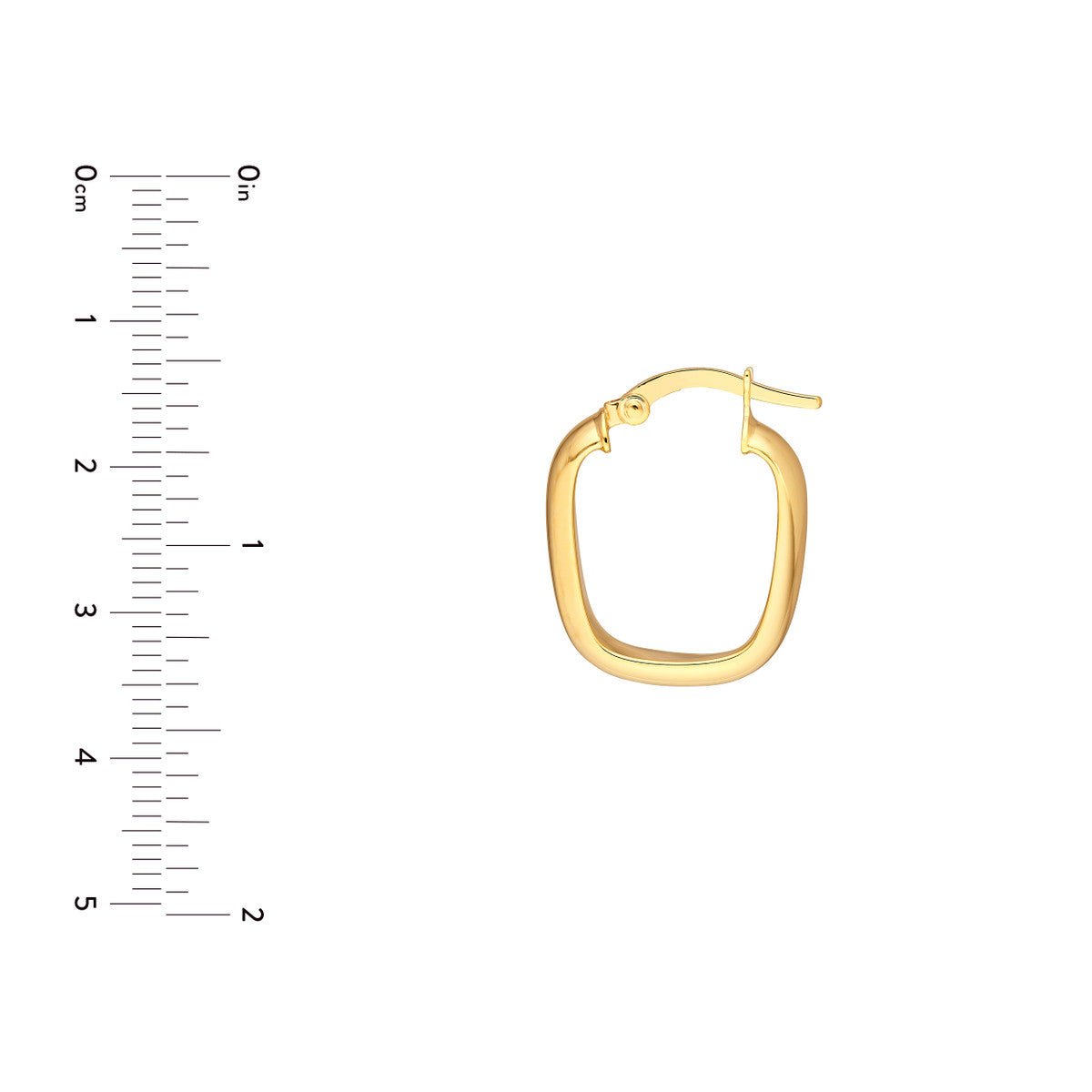 14K Yellow Gold Polished Square Hoop Earrings Birmingham Jewelry Earrings Birmingham Jewelry 