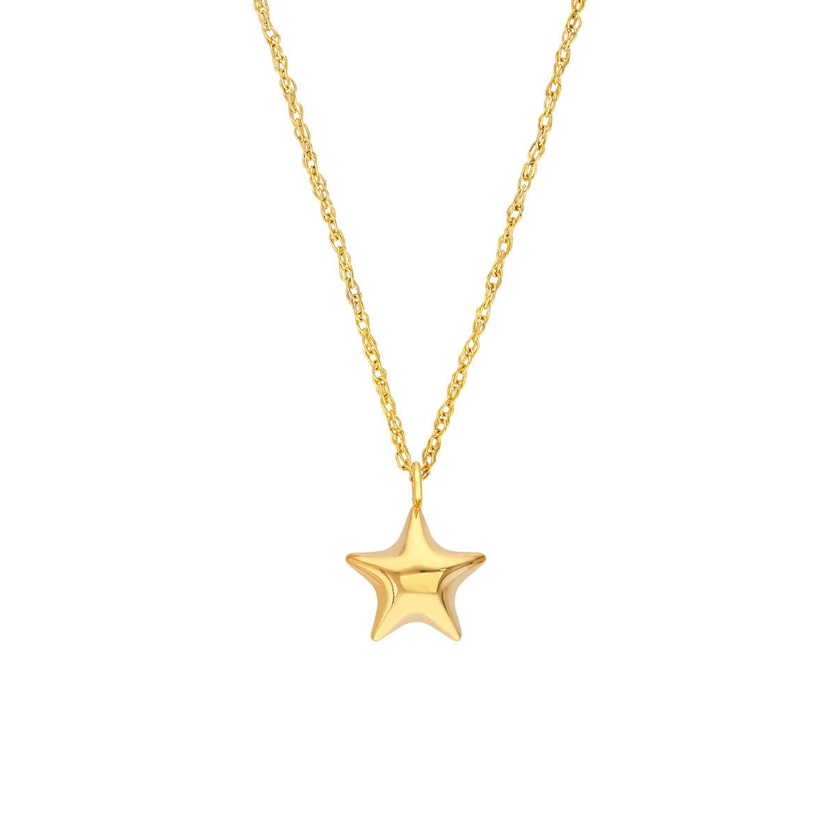 Birmingham Jewelry - 14K Yellow Gold Polished Star Pendant Necklace - Birmingham Jewelry