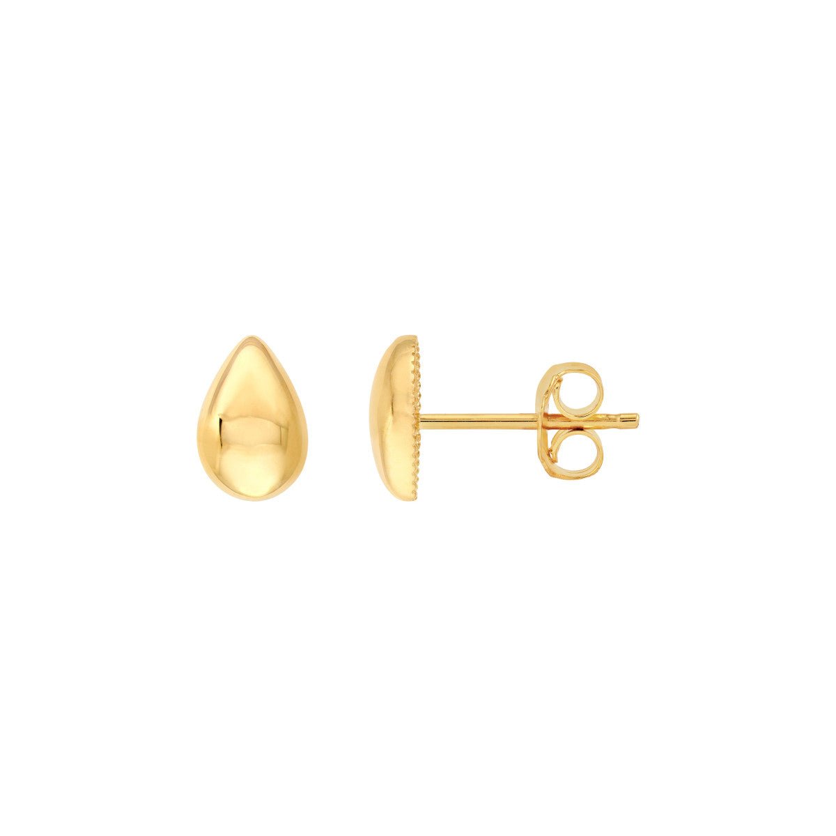 Birmingham Jewelry - 14K Yellow Gold Polished Teardrop Stud Earrings - Birmingham Jewelry