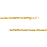 Birmingham Jewelry - 14K Yellow Gold Polished Textured (2+1) Link Chain - Birmingham Jewelry