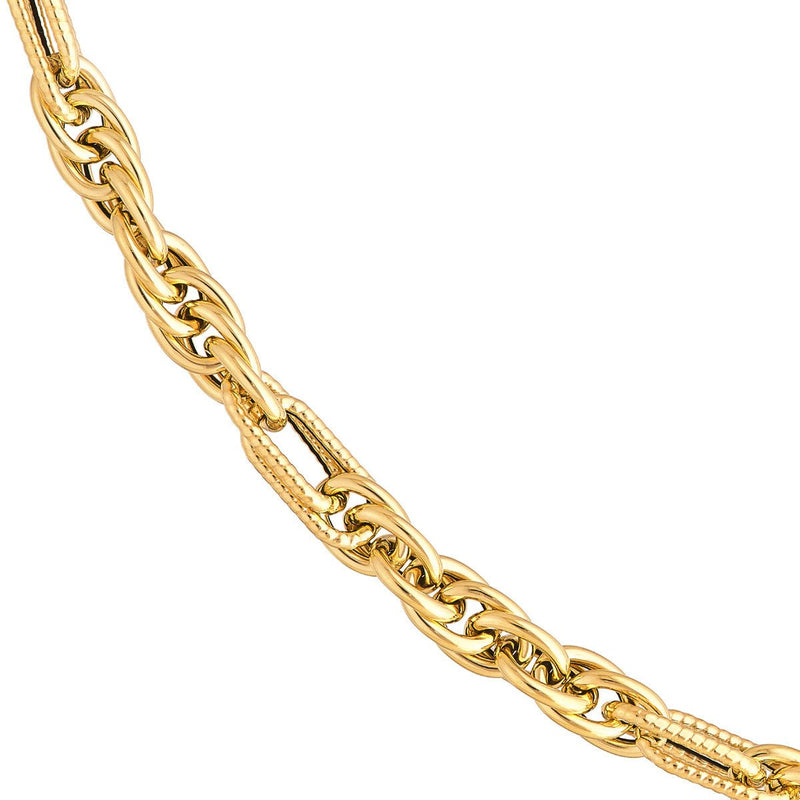 Birmingham Jewelry - 14K Yellow Gold Polished Textured (2+1) Link Chain - Birmingham Jewelry