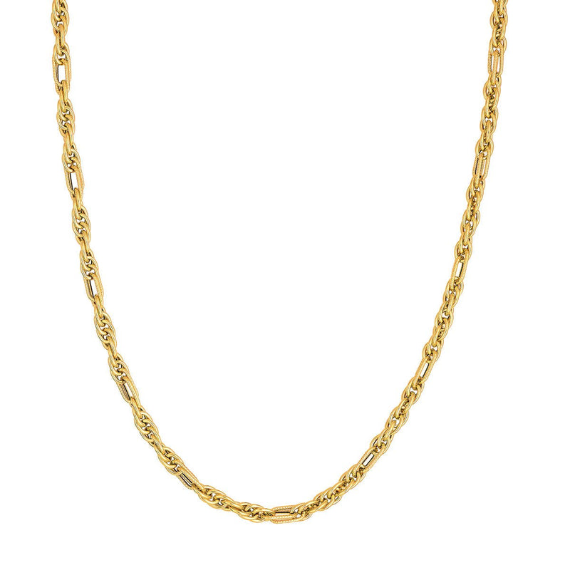 Birmingham Jewelry - 14K Yellow Gold Polished Textured (2+1) Link Chain - Birmingham Jewelry