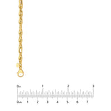 Birmingham Jewelry - 14K Yellow Gold Polished Textured (2+1) Link Chain - Birmingham Jewelry