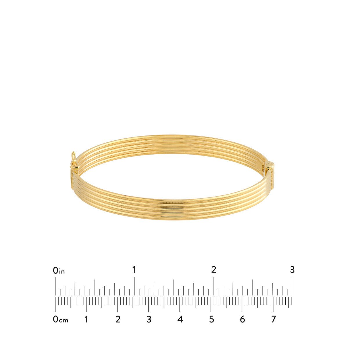 Birmingham Jewelry - 14K Yellow Gold Polished Textured Bangle - Birmingham Jewelry