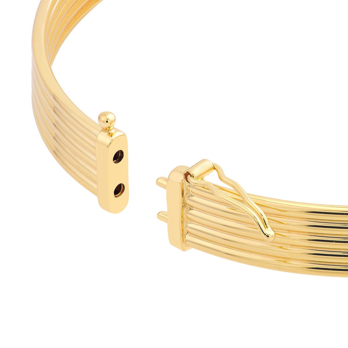 Birmingham Jewelry - 14K Yellow Gold Polished Textured Bangle - Birmingham Jewelry