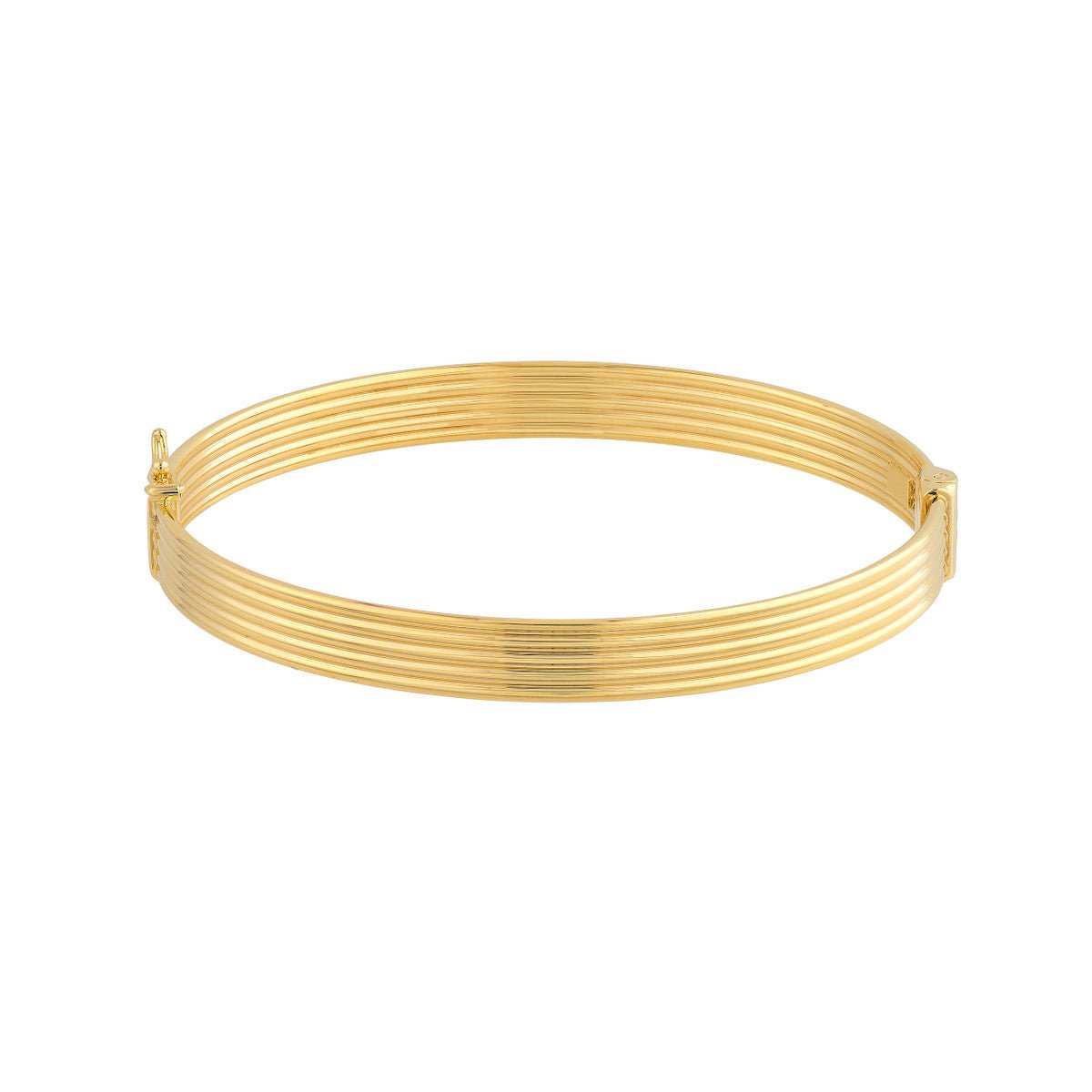 Birmingham Jewelry - 14K Yellow Gold Polished Textured Bangle - Birmingham Jewelry