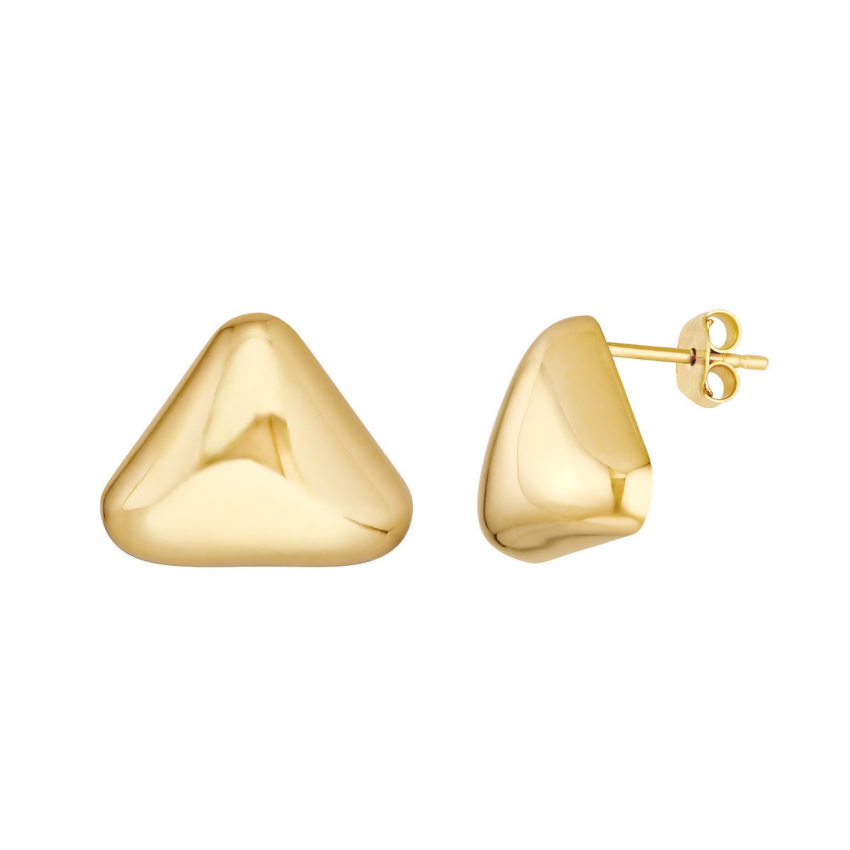 Birmingham Jewelry - 14K Yellow Gold Polished Triangular Stud Earrings - Birmingham Jewelry