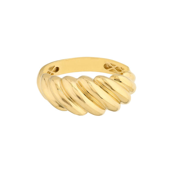 Birmingham Jewelry - 14K Yellow Gold Polished Twist Ribbed Ring - Birmingham Jewelry