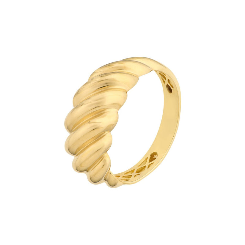 Birmingham Jewelry - 14K Yellow Gold Polished Twist Ribbed Ring - Birmingham Jewelry