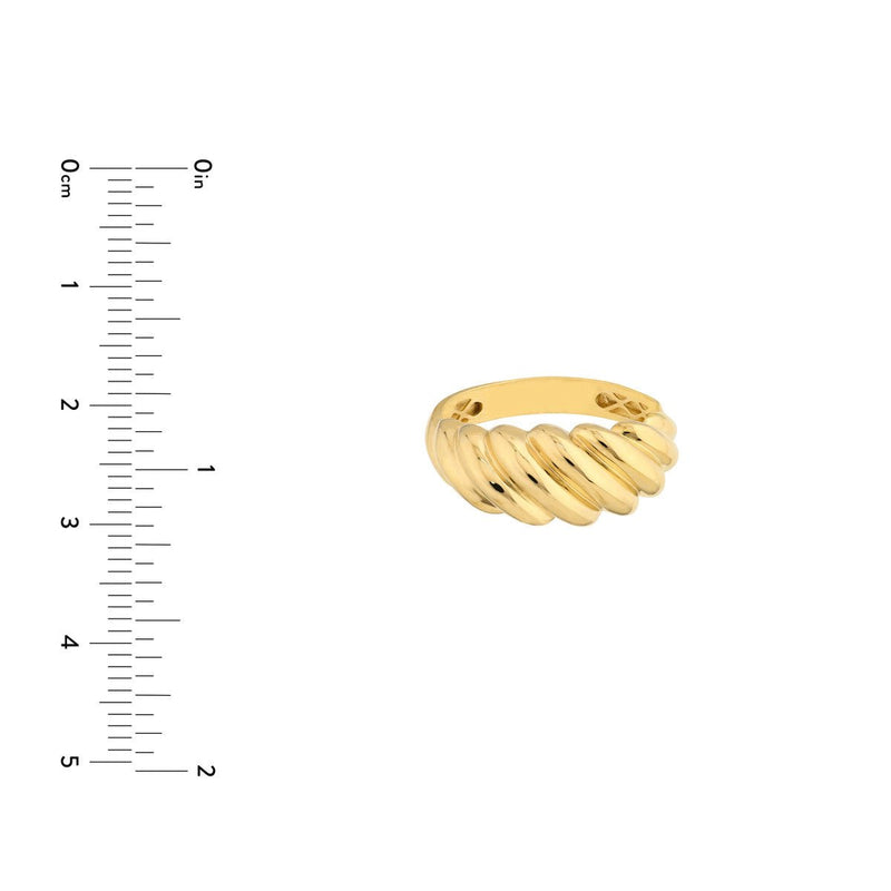 Birmingham Jewelry - 14K Yellow Gold Polished Twist Ribbed Ring - Birmingham Jewelry