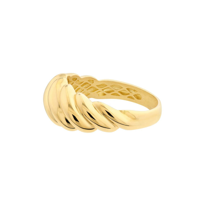 Birmingham Jewelry - 14K Yellow Gold Polished Twist Ribbed Ring - Birmingham Jewelry