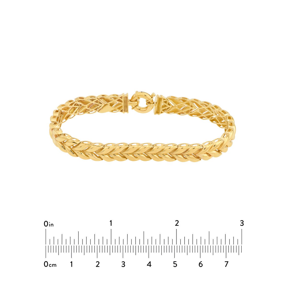 Birmingham Jewelry - 14K Yellow Gold Polished Wheat Link Bracelet - Birmingham Jewelry