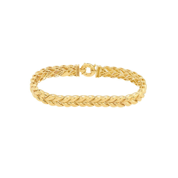 Birmingham Jewelry - 14K Yellow Gold Polished Wheat Link Bracelet - Birmingham Jewelry