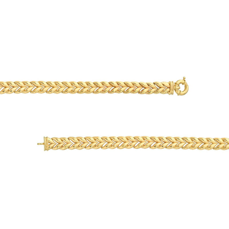 Birmingham Jewelry - 14K Yellow Gold Polished Wheat Link Bracelet - Birmingham Jewelry