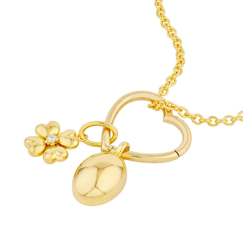 Birmingham Jewelry - 14K Yellow Gold Puff Flower Charm - Birmingham Jewelry