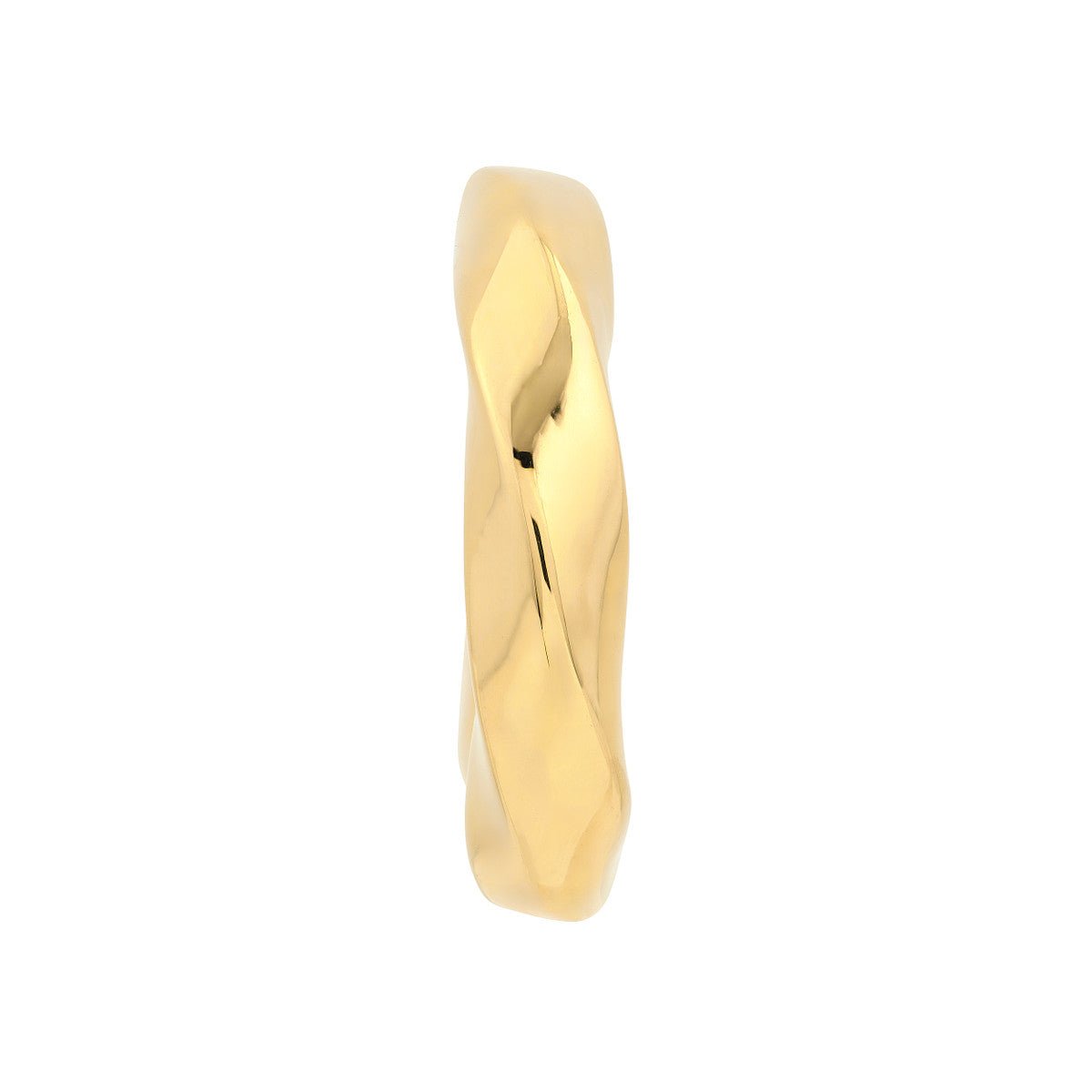Birmingham Jewelry - 14K Yellow Gold Puff Geometric Dome Open Hoop Earrings - Birmingham Jewelry