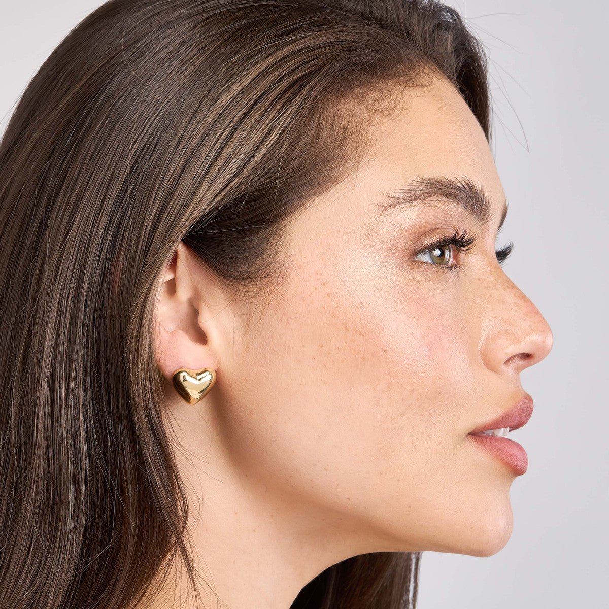 Birmingham Jewelry - 14K Yellow Gold Puff Heart Polished Earrings - Birmingham Jewelry
