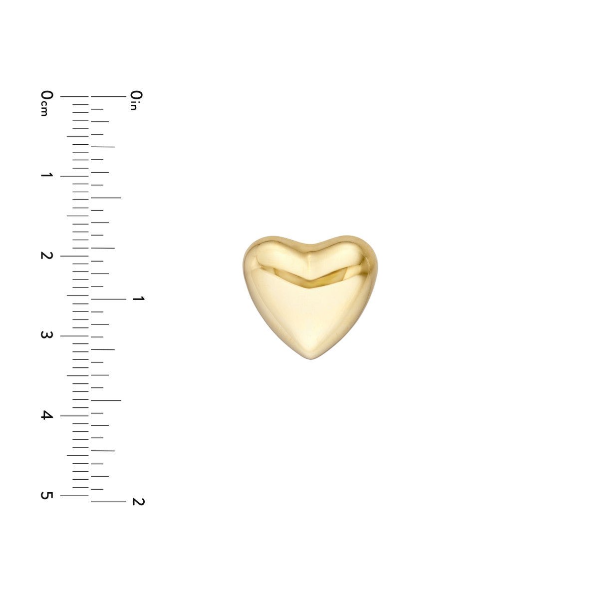 Birmingham Jewelry - 14K Yellow Gold Puff Heart Polished Earrings - Birmingham Jewelry