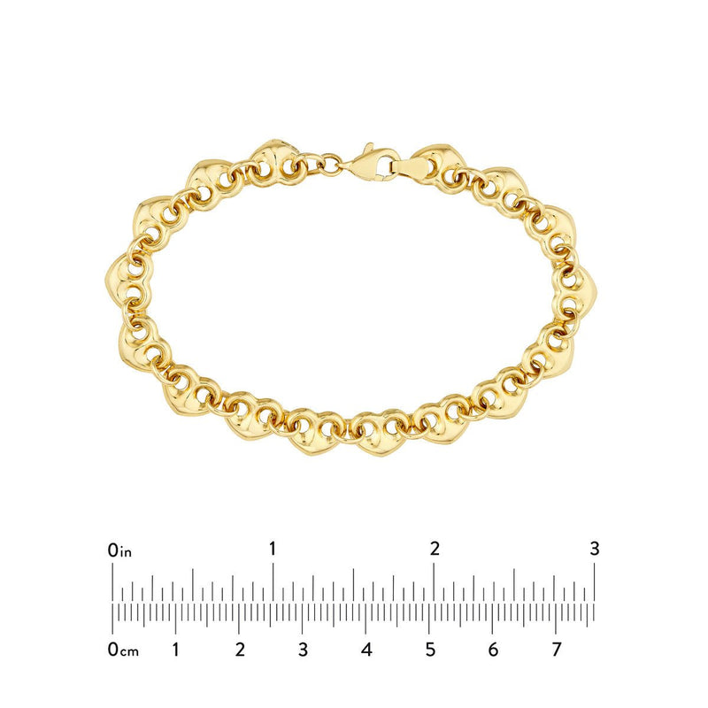 Birmingham Jewelry - 14K Yellow Gold Puff Mariner Heart Bracelet - Birmingham Jewelry