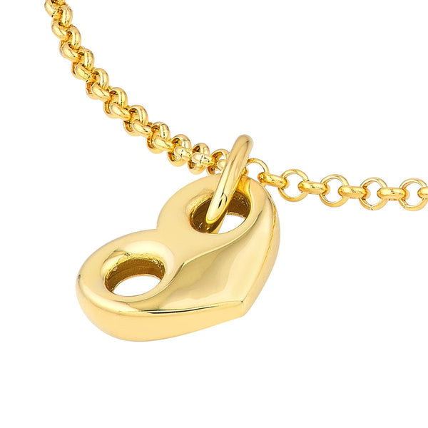 Birmingham Jewelry - 14K Yellow Gold Puff Mariner Heart Charm - Birmingham Jewelry