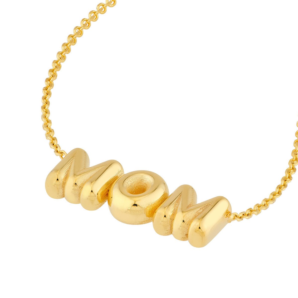 Birmingham Jewelry - 14K Yellow Gold Puff Mom Necklace - Birmingham Jewelry