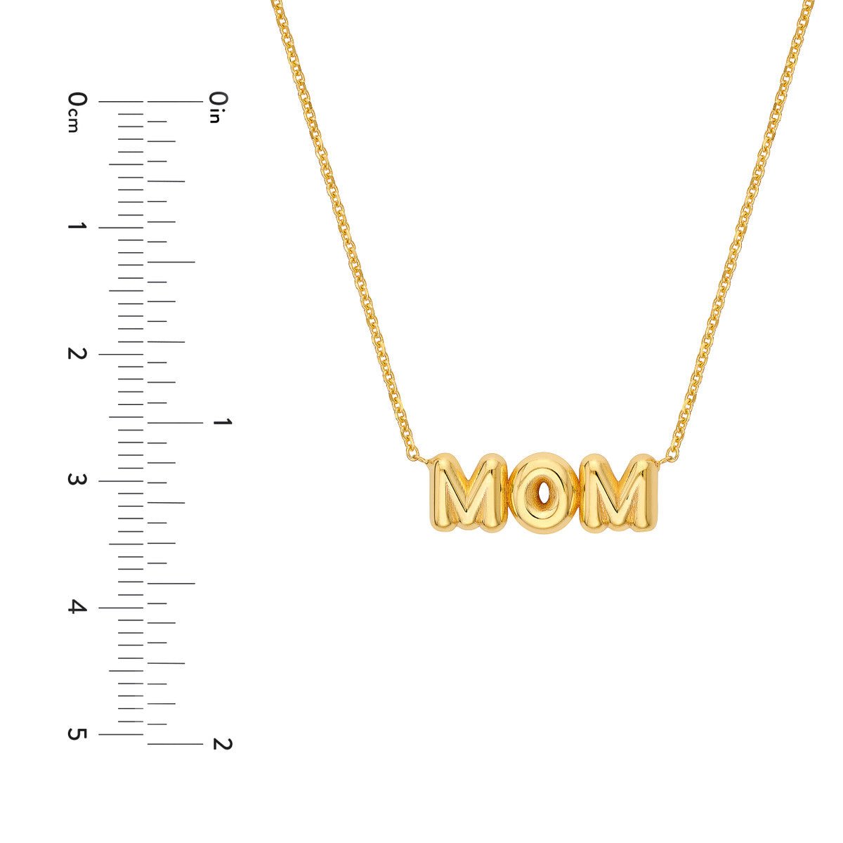 Birmingham Jewelry - 14K Yellow Gold Puff Mom Necklace - Birmingham Jewelry