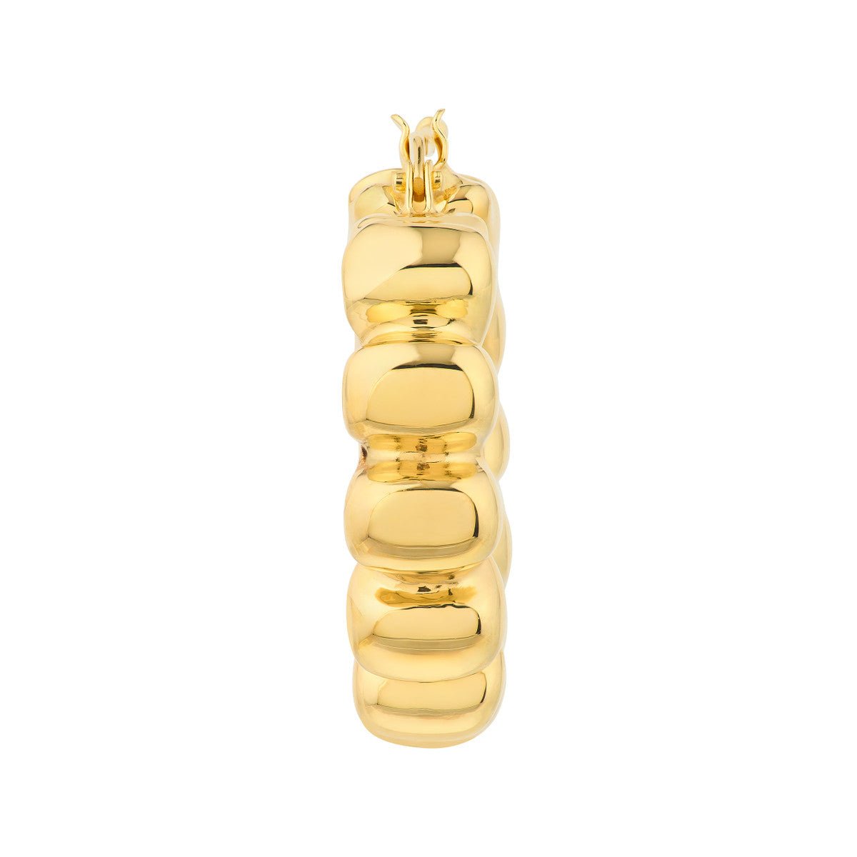 Birmingham Jewelry - 14K Yellow Gold Puff Scalloped Hoop Earrings - Birmingham Jewelry