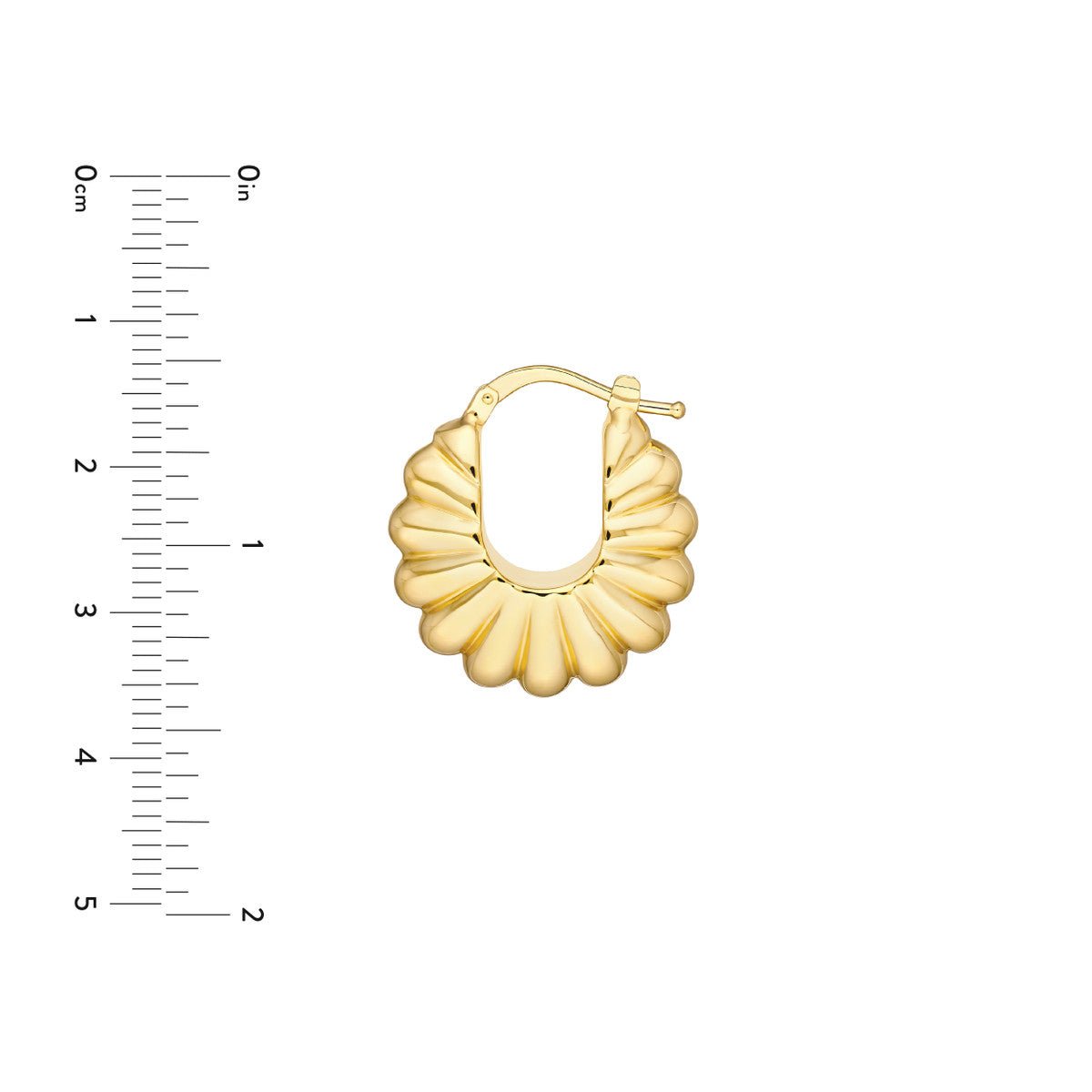 Birmingham Jewelry - 14K Yellow Gold Puff Shrimp Hoop Earrings - Birmingham Jewelry