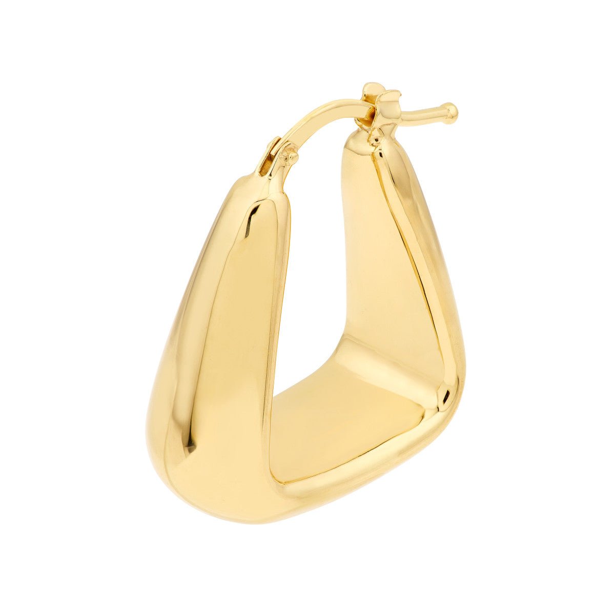 Birmingham Jewelry - 14K Yellow Gold Puff Tapered Squared Off Hoop Earrings - Birmingham Jewelry