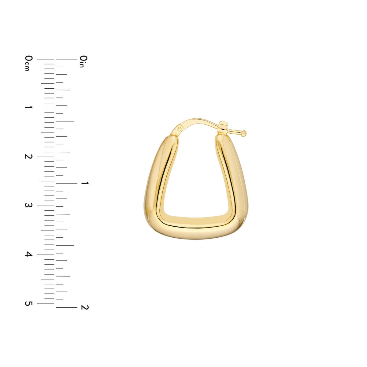 Birmingham Jewelry - 14K Yellow Gold Puff Tapered Squared Off Hoop Earrings - Birmingham Jewelry