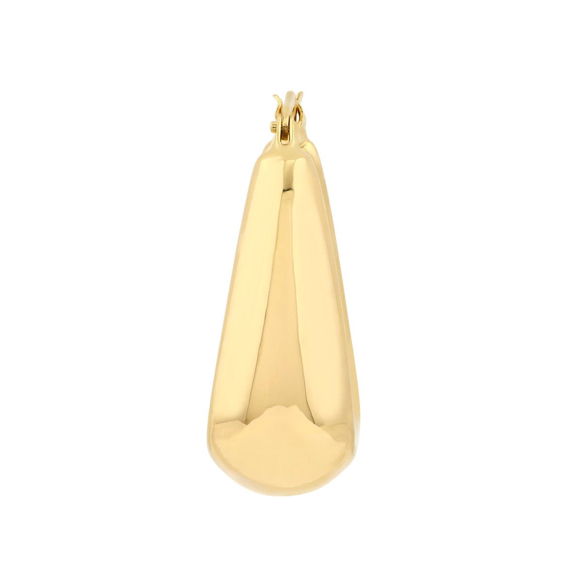Birmingham Jewelry - 14K Yellow Gold Puff Tapered Squared Off Hoop Earrings - Birmingham Jewelry