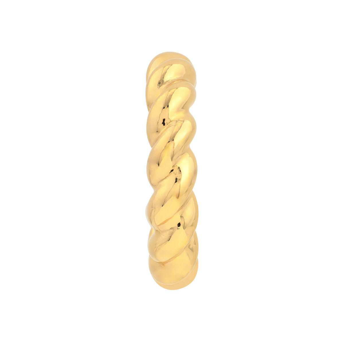 14K Yellow Gold Puff Textured Twist Open Hoop Earrings Birmingham Jewelry Earrings Birmingham Jewelry 