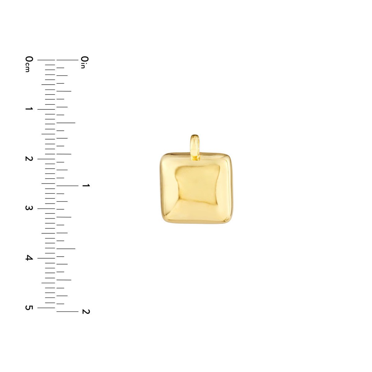 Birmingham Jewelry - 14K Yellow Gold Puffed Square Charm - Birmingham Jewelry
