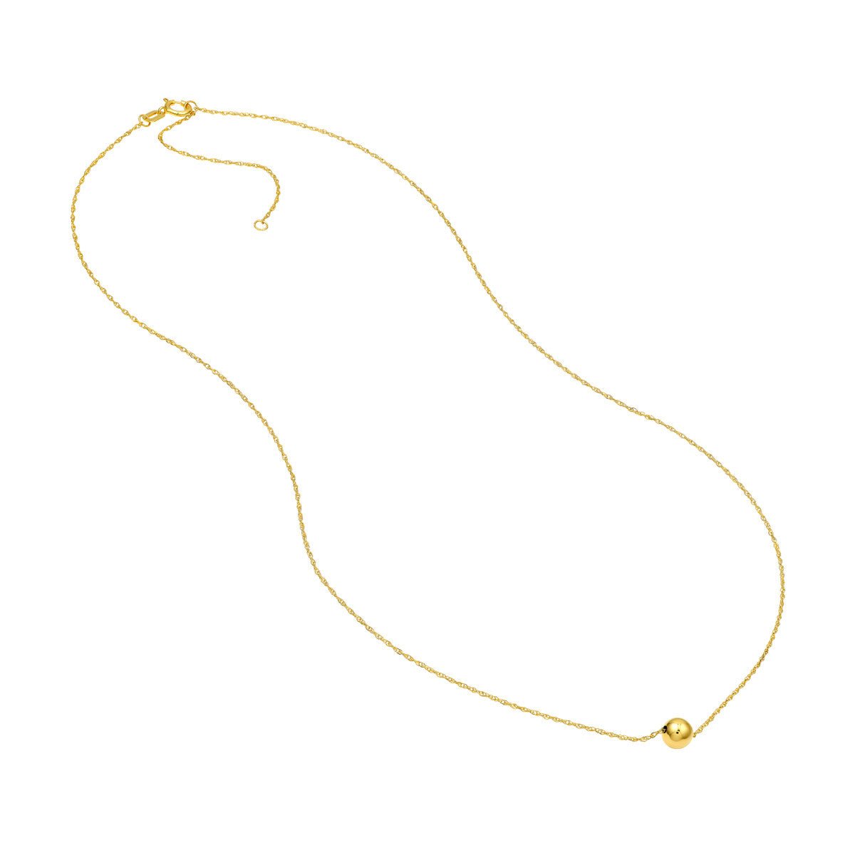 Birmingham Jewelry - 14K Yellow Gold Puffy Bead Charm Necklace - Birmingham Jewelry