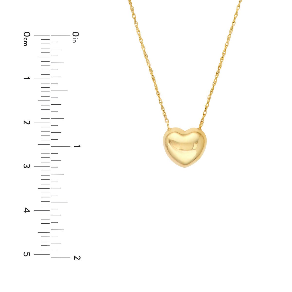 Birmingham Jewelry - 14K Yellow Gold Puffy Heart Necklace - Birmingham Jewelry