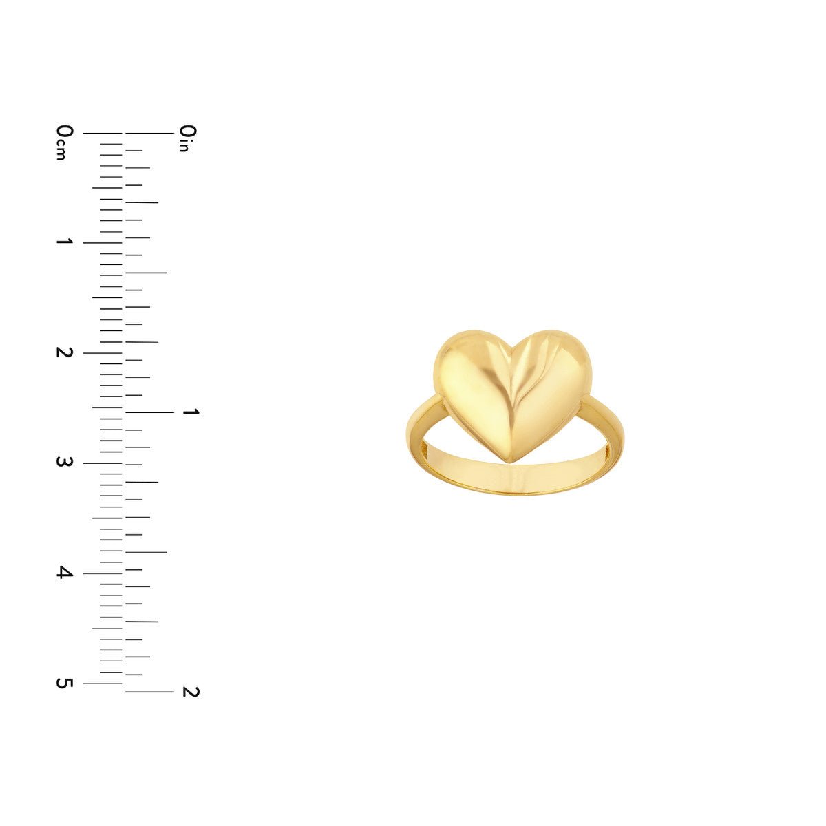 Birmingham Jewelry - 14K Yellow Gold Puffy Heart Ring - Birmingham Jewelry