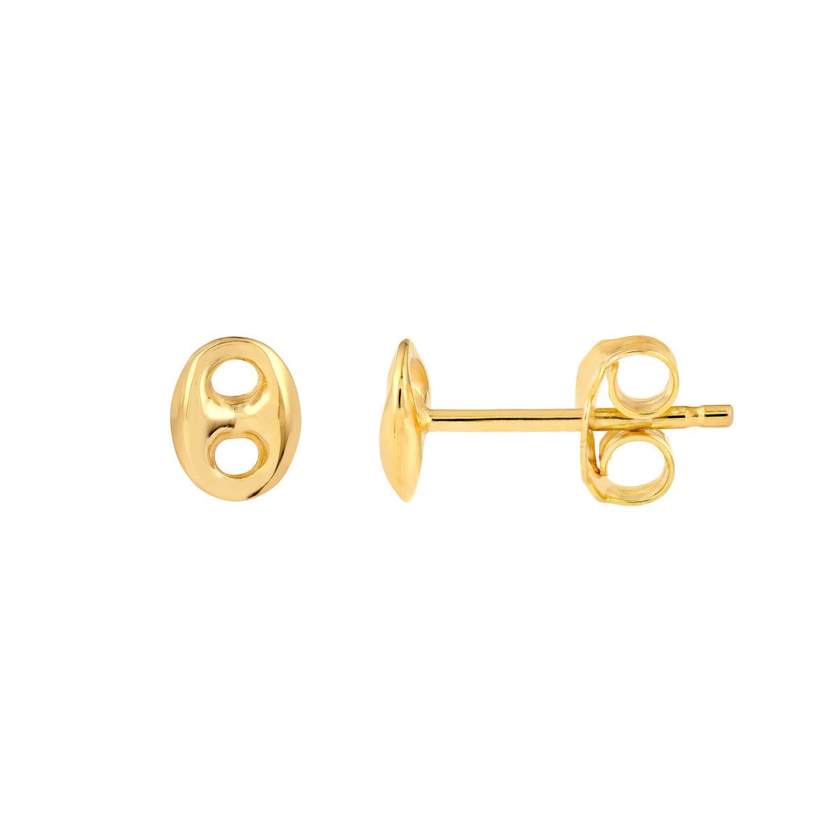 Birmingham Jewelry - 14K Yellow Gold Puffy Mariner Stud Earrings - Birmingham Jewelry