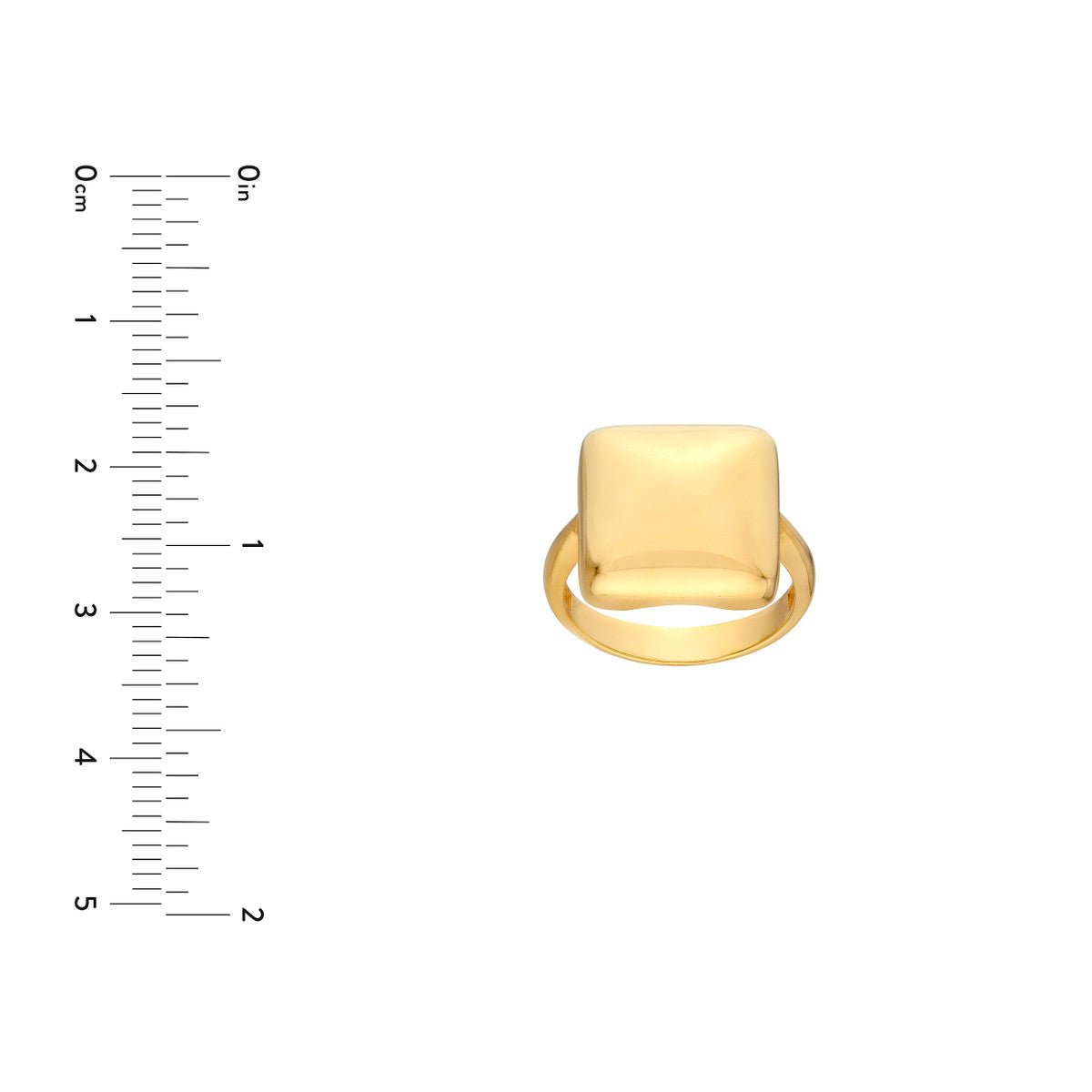 Birmingham Jewelry - 14K Yellow Gold Puffy Rectangle Ring - Birmingham Jewelry