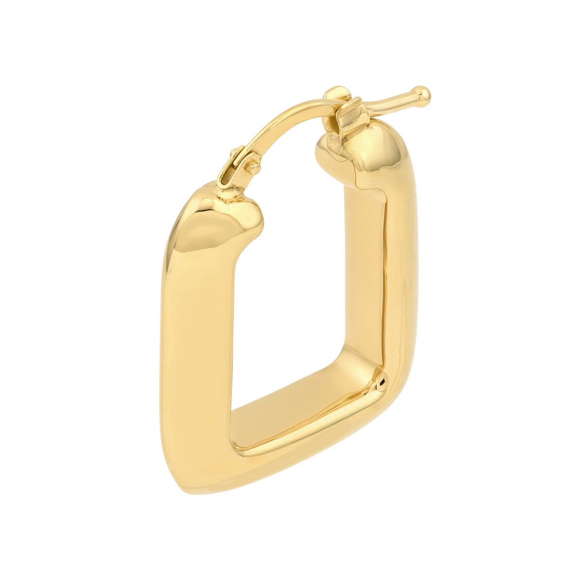 Birmingham Jewelry - 14K Yellow Gold Puffy Square Shape Hoop Earrings - Birmingham Jewelry