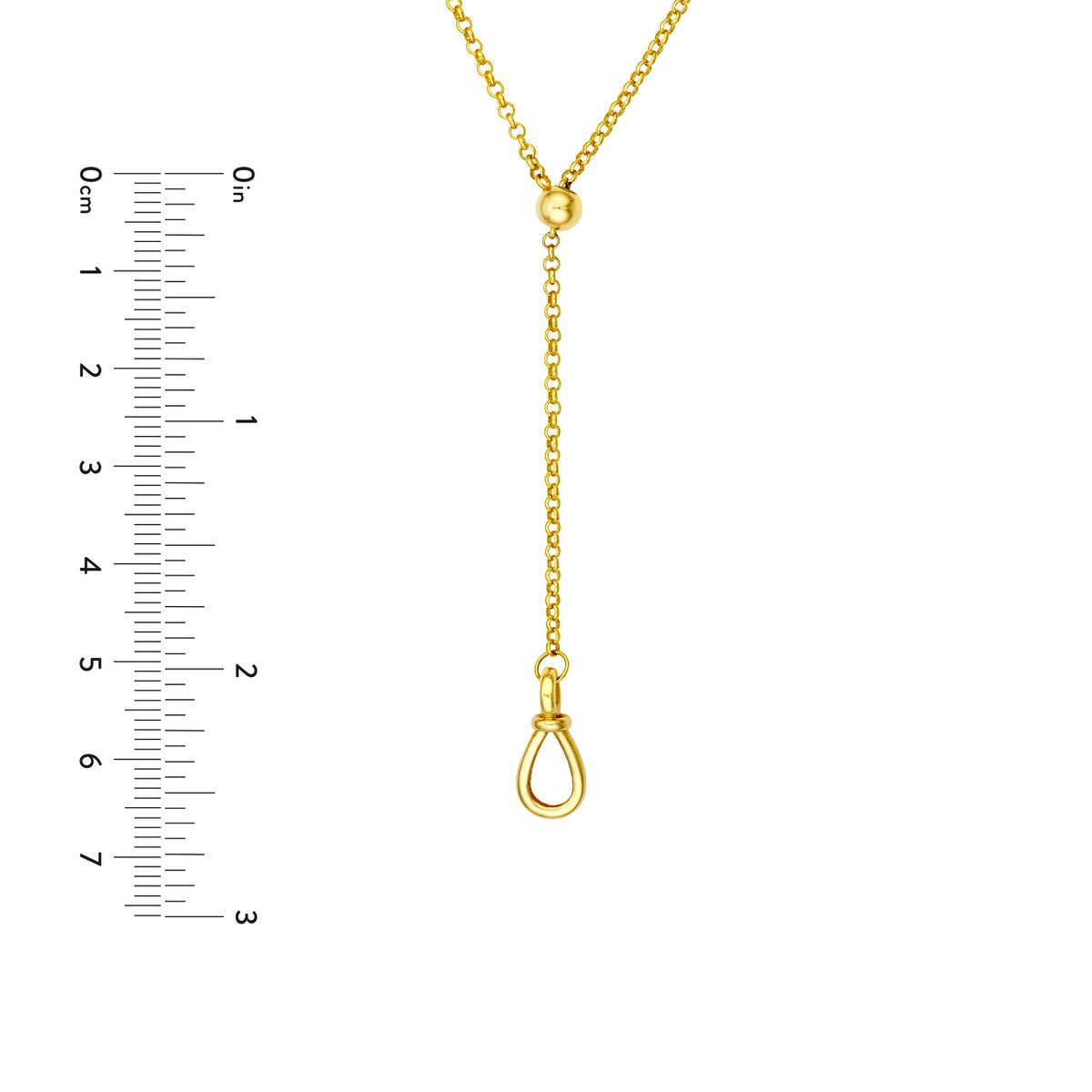 Birmingham Jewelry - 14K Yellow Gold Pull Over Rolo Lariat Necklace - Birmingham Jewelry