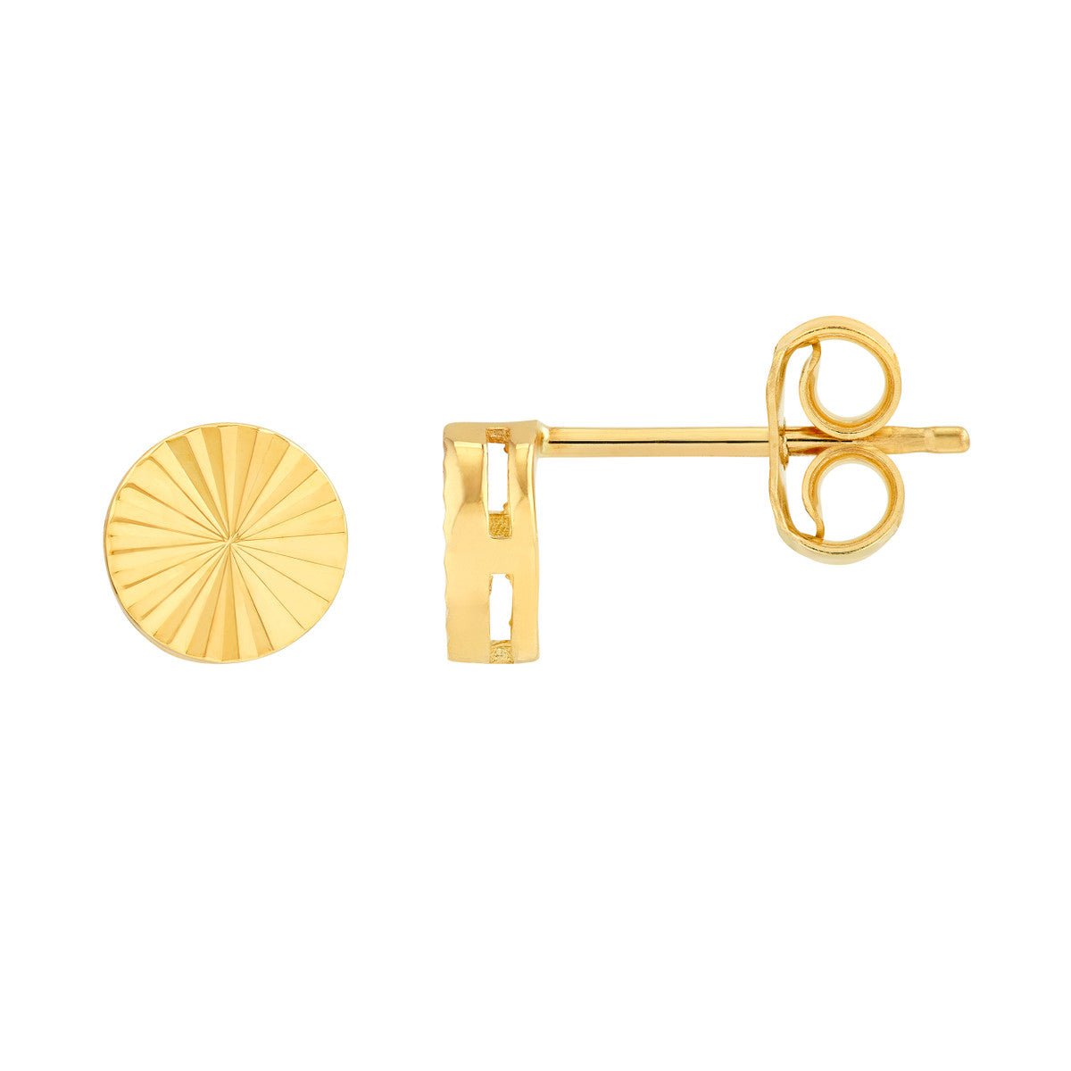 Birmingham Jewelry - 14K Yellow Gold Radiant Round Stud Earrings - Birmingham Jewelry